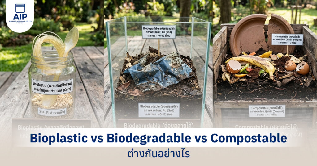 Bioplastic vs Biodegradable vs Compostable ต่างกันอย่างไร