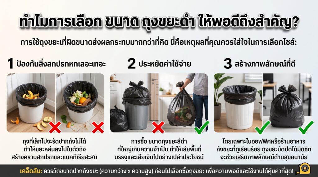 ทำไมการเลือก ขนาดถุงขยะดำ ให้พอดีถึงสำคัญ
