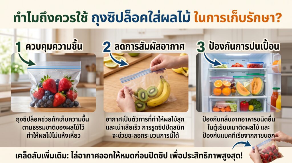 ทำไมถึงควรใช้ ถุงซิปล็อคใส่ผลไม้ ในการเก็บรักษา